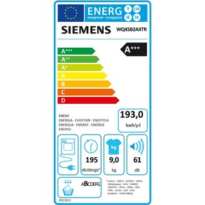  Siemens WQ45B2AXTR 9 kg Çamaşır Kurutma Makinesi