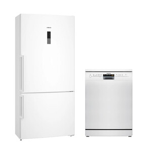 Siemens KG86NCWE0N Kombi No Frost Buzdolabı, Siemens IQ100 SN216W00DT 6 Programlı Bulaşık Makinesi